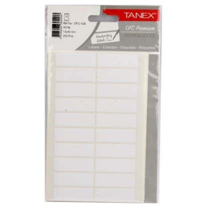 Picture of HANDWRITING LABEL TANEX WHITE 40 × 13MM 10 SHEETS A5 / 20 MODEL OFC-108 