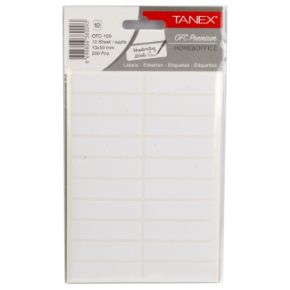 Picture of HANDWRITING LABEL TANEX WHITE 50 × 13 MM 10 SHEETS A5 / 20 MODEL OFC-109