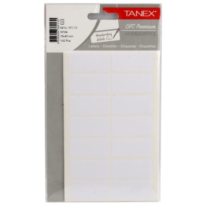 Picture of HANDWRITING LABEL TANEX WHITE 40 × 19 MM 10 SHEETS A5 / 14 MODEL OFC-113 