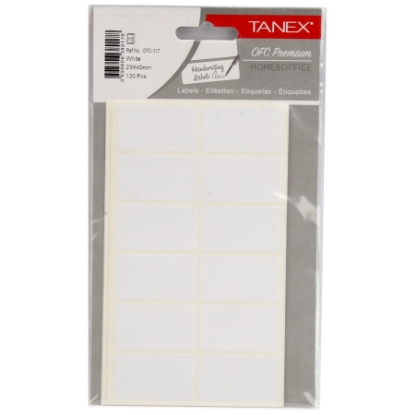 Picture of HANDWRITING LABEL TANEX WHITE 40 × 23 MM 10 SHEETS A5 / 12 MODEL OFC-117 