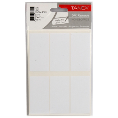 Picture of HANDWRITING LABEL TANEX WHITE 67 × 34 MM 10 SHEETS A5 / 6 MODEL OFC-121 