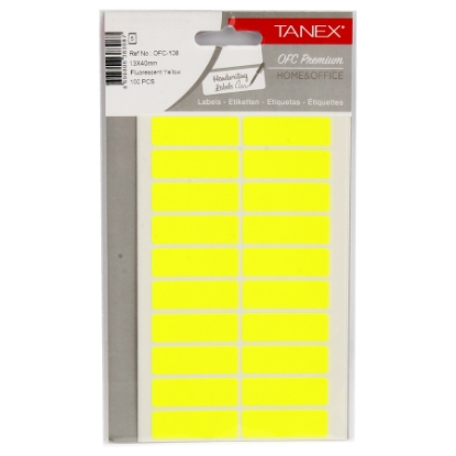 Picture of HANDWRITING LABEL TANEX YELLOW 40 × 13 MM 5 SHEETS A5 / 20 MODEL OFC-108 