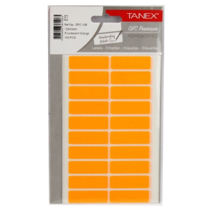 Picture of HANDWRITING LABEL TANEX ORANGE 40 × 13 MM 5 SHEETS A5 / 20 MODEL OFC-108 