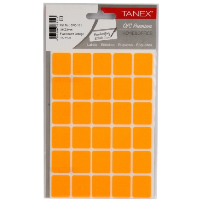 Picture of HANDWRITING LABEL TANEX ORANGE 23 × 19 MM 5 SHEETS A5 / 30 MODEL OFC-111 