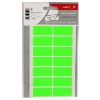 Picture of HANDWRITING LABEL TANEX GREEN 40 × 19 MM 5 SHEETS A5 / 14 MODEL OFC-113