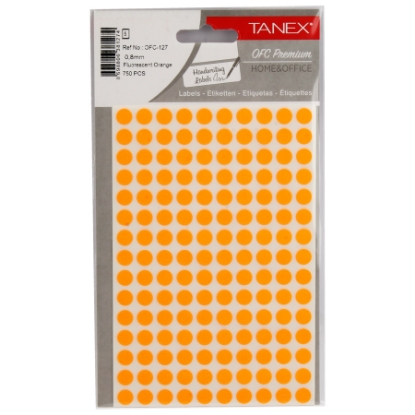 Picture of HANDWRITING LABEL TANEX ORANGE ROUNDED 0.8 MM 5 SHEETS A5 / 150 MODEL OFC-127 