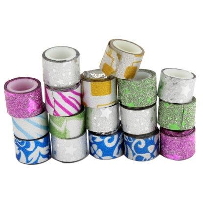 Picture of Small glittering fabric adhesive tape, 15 reel in a bag