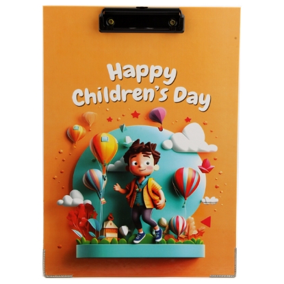 Picture of BERNASOS CLIP BOARD CARDBOARD DESNIEY SHAPE A4 WITH PEN HOLDER
